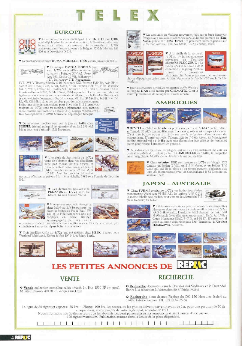 Replic 082 - Beaufighter Mk VI, MiG-21 PF, Nieuport 17, Caudron G4